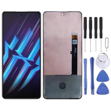 Imagem de YUNCHAO Acessórios telefônicos MATERIAL AMOLED TELA LCD E DIGITIZADOR MONTAGEM PARA ZTE NUBIA RED MAGIC 6R NX666J (BLACK) Substituição do telefone celular