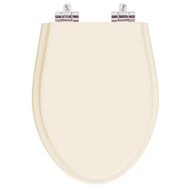 Imagem de Assento Sanitario Poliester com Amortecedor Absolute Bone (Bege Claro) para Vaso Ideal Standard