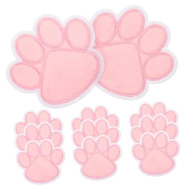 Imagem de Operitacx 10 Pcs fragmento remendos para jaquetas decoração de remendos de roupas ferro na mochila aplique de pata de cachorro apliques de roupas casaco bolsas chapéu decorar pano rosa