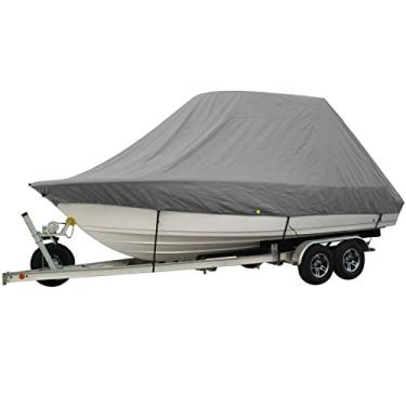 Imagem de Capa de barco 420D resistente à prova d'água para pesca e esqui em V, à prova de sol, resistente a UV, capa de lona para lancha, acessórios de barco, cinza, 22