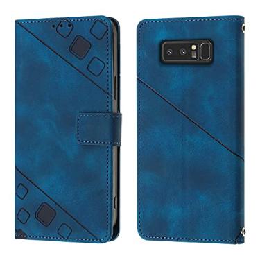 Imagem de IMEIKONST Capa para Samsung Galaxy Note 8, capa carteira de couro PU premium flip capa fólio com suporte embutido suporte para cartão fecho magnético capa protetora para Galaxy Note 8, azul YBG