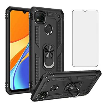 Imagem de Asuwish Capa compatível com Xiaomi Redmi 9C com protetor de tela de vidro temperado e suporte de anel com suporte magnético de metal fino acessórios para celular capa para celular Redmi9C NFC Redme C9