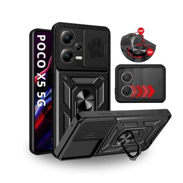 Imagem de Capa Capinha Armor Anti Choque Ring Luxo Para Poco X5 5G (Tela 6.67) + Anel Giratório + Proteção De Câmera - Proteção Militar