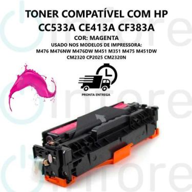 Imagem de Cartucho TonerCc533a  Compatível Ce413a Cf383a Magenta M351 M451 M375 