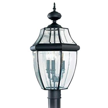 Imagem de Sea Gull Lighting Luminária externa Lancaster 8239-12, altura de 61 cm, preta