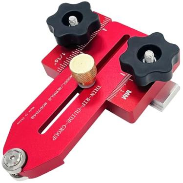 Imagem de SUGOOE Guia de gabarito de serra de mesa fina estendida para cortes repetíveis, adequado para slots de esquadria de 0,9 cm x 9,5 cm, compatível com a maioria das mesas de roteador