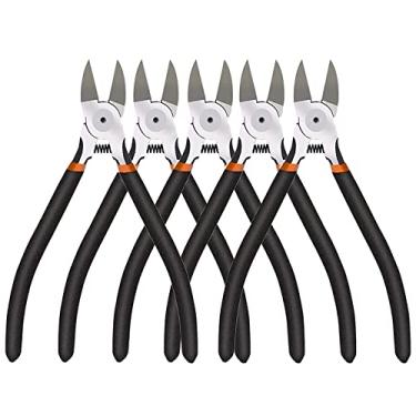 Imagem de BOENFU Cortadores de arame resistentes, pacote com 5, cortadores laterais de 15 cm, alicate de corte nivelado, ferramenta de corte de metal para artesanato, flores, flores artificiais, fio de galinha,