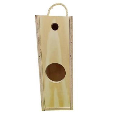 Imagem de Caixa de madeira com furo na tampa para vinho - Anjho