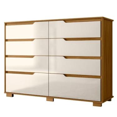 Imagem de Cômoda Georgia 8 Gavetas Freijó Off White Moval