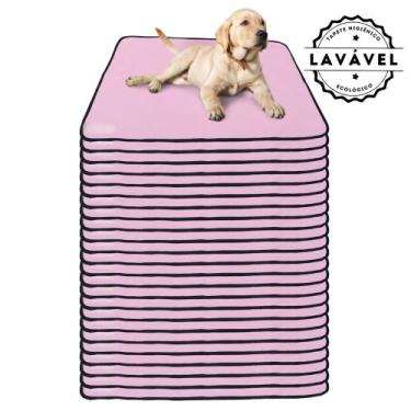 Imagem de Kit com 24 Fraldas de Câes p/Chão 100x70 Rosa 200 Lavagens - Alta Abso