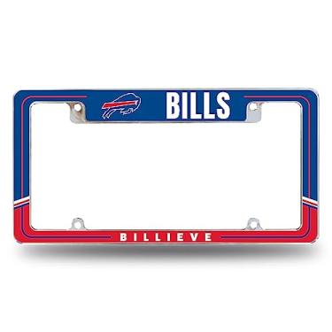 Imagem de Rico Industries Moldura de placa de licença automotiva NFL Football Buffalo Bills de dois tons 30,5 x 15 cm cromada para carro/caminhão/SUV