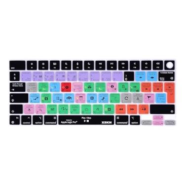Imagem de XSKN Capa de teclado Logic Pro Shortcuts EU Layout para Apple M1 M2 M3 Chip MacBook Air 34.5 cm 38.9 cm com Touch ID para MacBook Pro 36.1 cm 41.1 cm com Touch ID