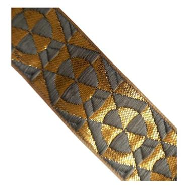 Imagem de KVR Fita Jacquard Brocado de Seda de Poliéster Acabamento de Renda para Artesanato Costura Bordado Decoração Vestido Saia Festa de Casamento Embalagem DIY (Combo - 356, 3 cm de largura, 9 jardas em