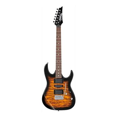 Imagem de Ibanez Guitarra elétrica GRX de 6 cordas de corpo sólido, direita, Sunburst, completa (GRX70QASB)