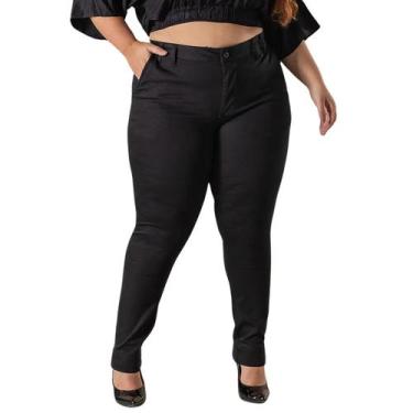 Imagem de Calça Alfaiataria Premium Plus Size Social Cintura Alta com Elastano -