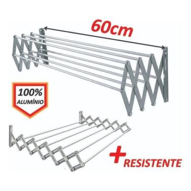 Imagem de Varal De Roupas Sanfonado Parede Retrátil 60 Cm Alumínio - ORDEZ