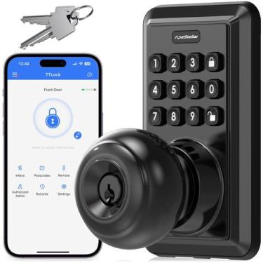 Imagem de Fechadura Inteligente ApeStellar Wi-Fi - Sem Chave com Maçaneta