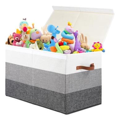 Imagem de Caixa de Brinquedos Mayniu Large 83L com Divisórias - Cinza Gradiente
