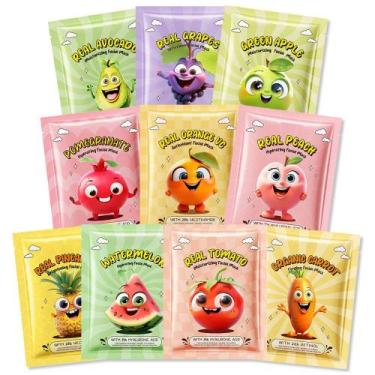 Imagem de Máscaras Faciais Kaely Fruit para Crianças - Pacote com 10 Unidades