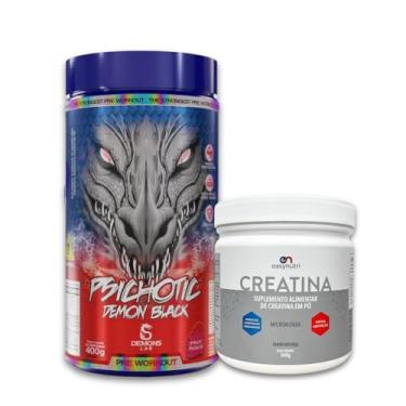 Imagem de Combo Pré Treino Psichotic Demon Black 400g + Creatina 300g Easy Nutri
