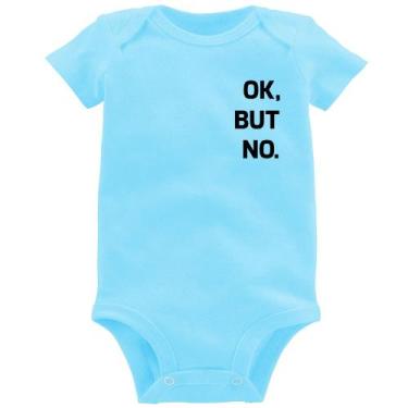 Imagem de Body Bebê Ok, but no. - Foca na Moda, Azul bebê, G