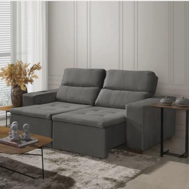 Imagem de Sofá Alabama 3 Lugares Retrátil Reclinável 1,95M Mola Bonnel em Veludo Yescasa