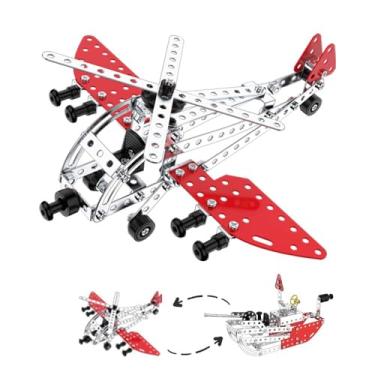 Imagem de UMESEE 2 em 1 navio de guerra avião, haste de jato, brinquedos de construção do exército com 2 opções, navio de guerra ou helicóptero - kits de avião modelo para meninos 8-16 - brinquedos militares de