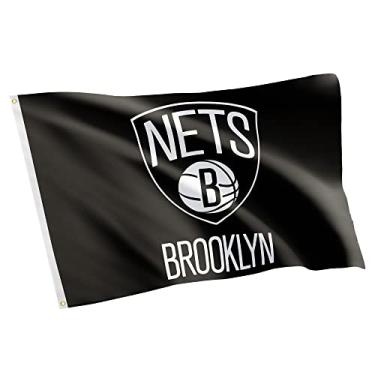 Imagem de Desert Cactus Bandeira do Brooklyn Nets NBA 100% poliéster interior exterior 0,9x1,5 m National Basketball Association Team Flags (bandeira #2)
