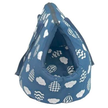 Imagem de Bolsa de Transporte Pet e Cama Toca 2 em 1 Passeio Gato e Cachorro Impermeável com Zíper Azul Marinho