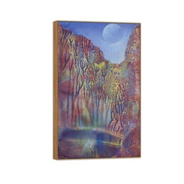 Imagem de Imagem famosa em tela de Max Ernst - Impressões de arte de parede abstrata - Pintura de arte em moldura de madeira para decoração de sala de estar quarto (paisagem 2) 30x50cm-12x19in