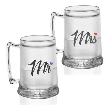 Imagem de Kit 2 Canecas Gel Mr&Mrs - Para Dia Dos Namorados - Krystalon