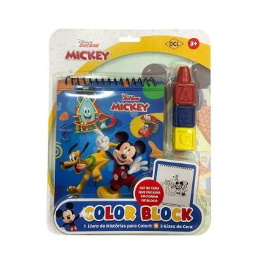 Imagem de Livro Infantil Mickey Colorir Com 3 Gizes De Cera Em Bloco