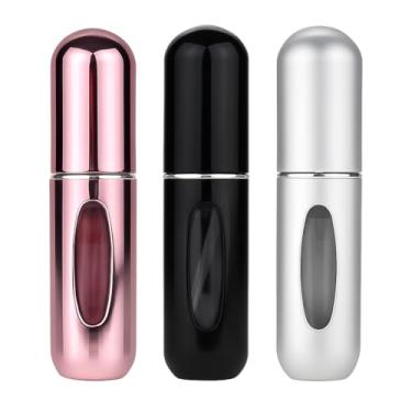 Imagem de Kit 3 Unidades Mini Frasco Portátil de Perfume Recarregável com Borrifador Spray Leve na Bolsa Estojo de Maquiagem Super Prático para Viagens 5ml