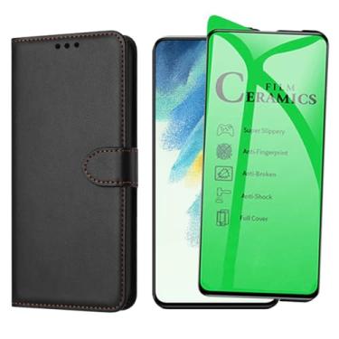 Imagem de Capa Carteira Para Galaxy S21 FE Capinha Flip Case + Película Cerâmica Premium