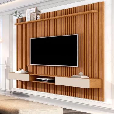 Imagem de Jogo De Painel Ripado E Nicho 180 Romagna Nature Off White