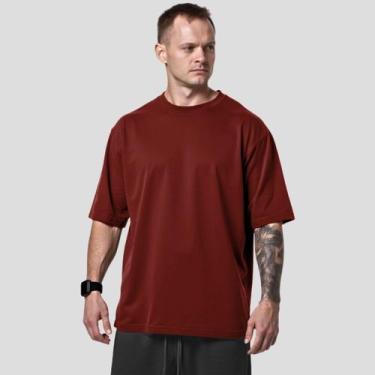 Imagem de Camiseta Oversized Masculina Malhão Gola Alta Tecido Confortável Fafen