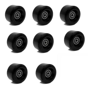 Imagem de SzBlaZe Pacote com 8 82A 58 x 32 mm QUAD Patins Rodas com Rolamentos Patins de Linha Dupla Rodas para Skate Externo ou Interno Patins Acessórios de Rodas (Preto)