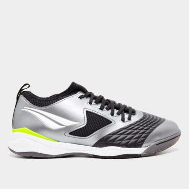 Imagem de Chuteira Futsal Penalty Max 1000 Ecoknit, Chumbo, Branco, 43