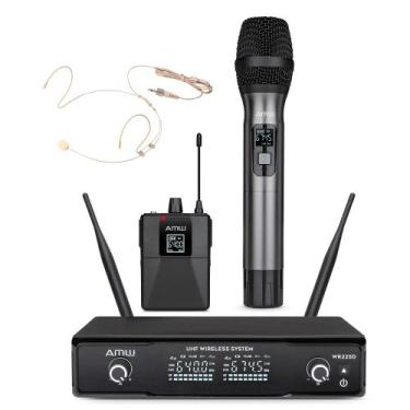 Imagem de AMW BM200 Microfone Sem Fio de Mão + Bodypack + Auricular 225 1M 1B 1A