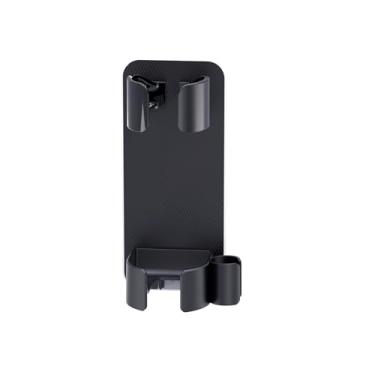 Imagem de Organizador de ferramentas de cabelo montado na parede – modelador de cachos, alisador e suporte de secador para armazenamento de banheiro (2 preto)