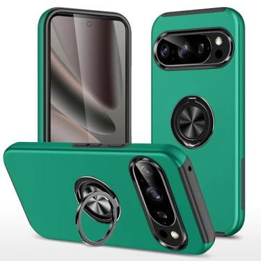 Imagem de Kainevy Capa de celular para Google Pixel 10 com suporte de anel de metal fina e bonita para suportes magnéticos para carro, estética minimalista cor sólida resistente à prova de choque para mulheres