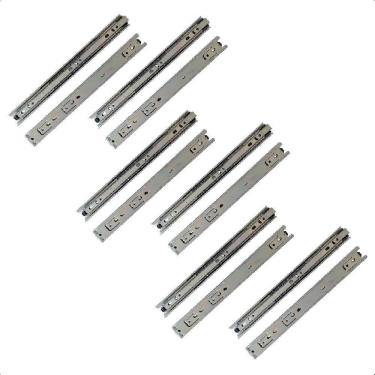 Imagem de 12 corrediças telescópicas 40cm gaveta trilho zinca. 6 pares