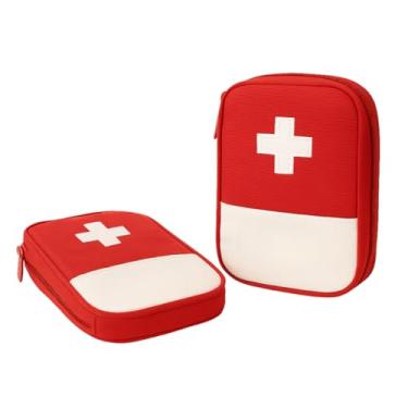 Imagem de Necessaire de Primeiros Socorros Portátil Bolsa Primeiros Socorros Organizadora Estojo Remédio Viagem Compacta e Elegante para Viagens e Uso Doméstico Ninja Tech (Vermelho)