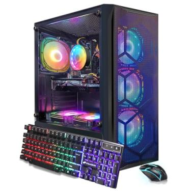 Imagem de STGAubron Computador PC Gaming Desktop, Intel Core i7 8ª geração até 4.1G, Radeon RX 580 8G, 16G DDR4, 512G SSD, WiFi 6, BT 5.2, RGB Fan x6, Windows 11 Home