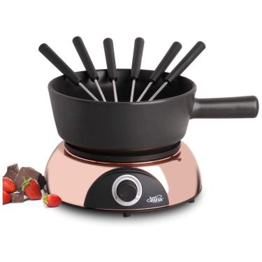 Imagem de Panela de Fondue Elétrica em Cerâmica com 6 Gfos, 1500W, 110v, ARTESTIA AR 89021, Rosa