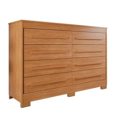 Imagem de Comoda California Quarto com 8 Gavetas e Pés em Plástico Cinamomo