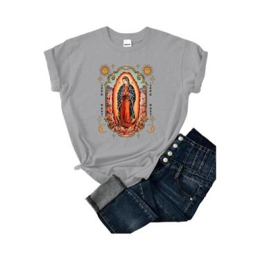Imagem de Camiseta Casual De Verão Feminina Com Estampa De Nossa Senhora De Guad