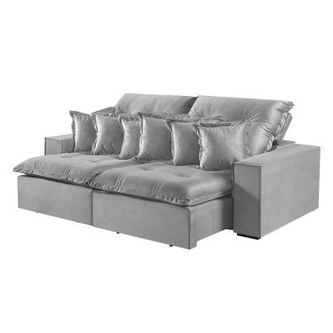 Imagem de Sofá 5 Lugares Retrátil E Reclinável M-144 Veludo Martins Cinza