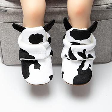 Imagem de Botas para bebês meninos e meninas macias de lã quente de inverno aconchegantes botas de algodão antiderrapantes sapatos de berço, Branco, 12-18 Months Toddler