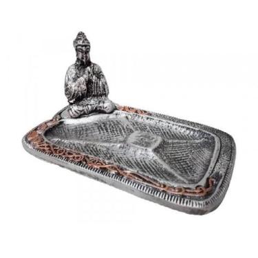 Imagem de Incensário Pratinho Buda 13058 Prata - Mana Om By Plat1